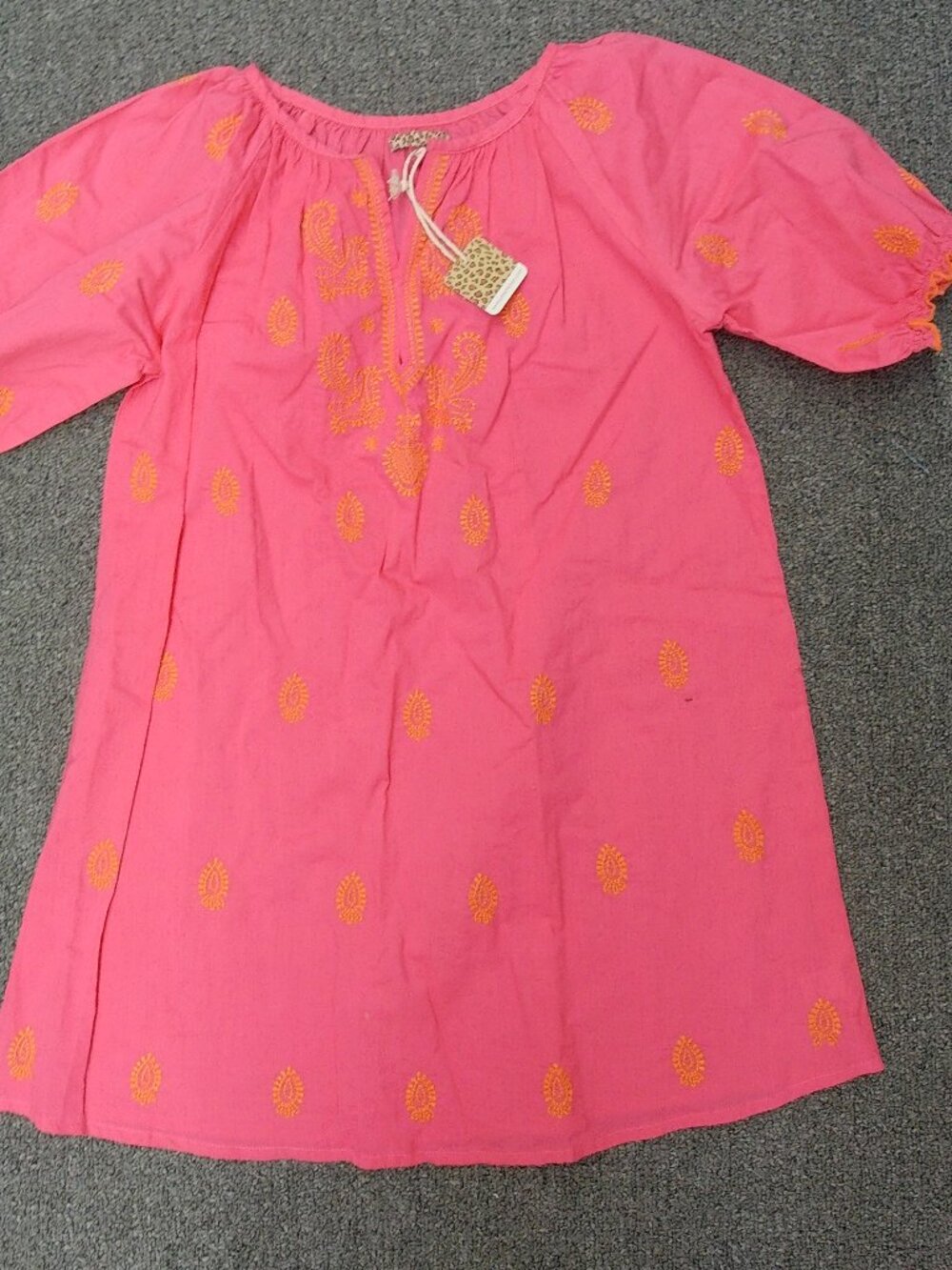 Pink Chicken, vibrant peasant top